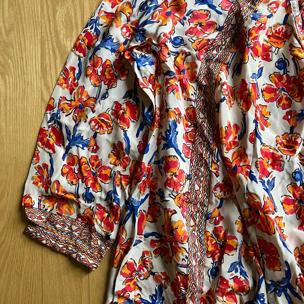 NWT Natalie Martin Silk Short Fiore Dress in Clementine S - Picture 8 of 9